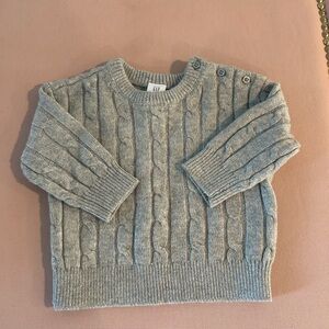 GAP Light Gray Cable Knit 6-12 Months Baby Sweater